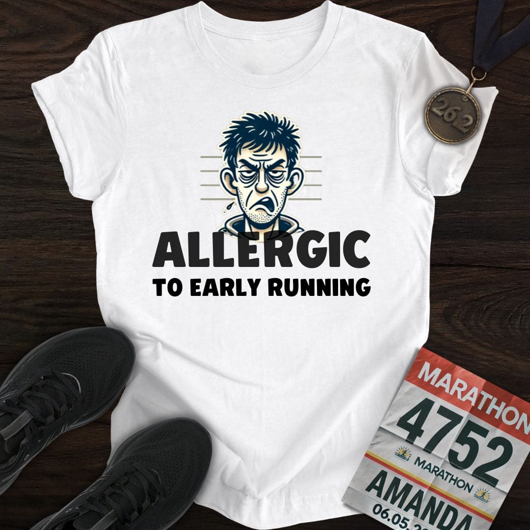 Printify T-Shirt White / S Allergic to Running T-Shirt