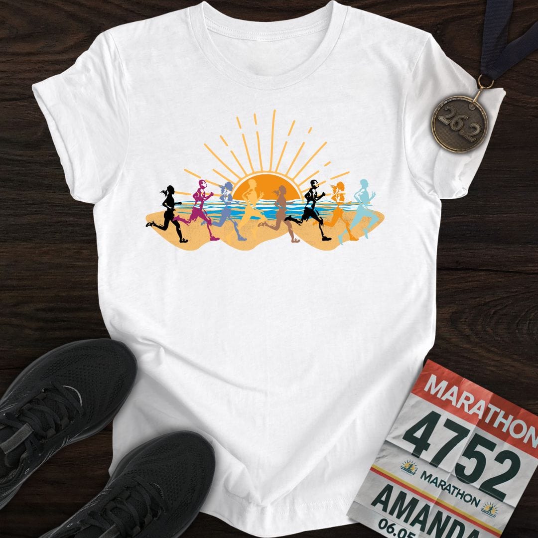 Printify T-Shirt White / S Beach Runners T-Shirt