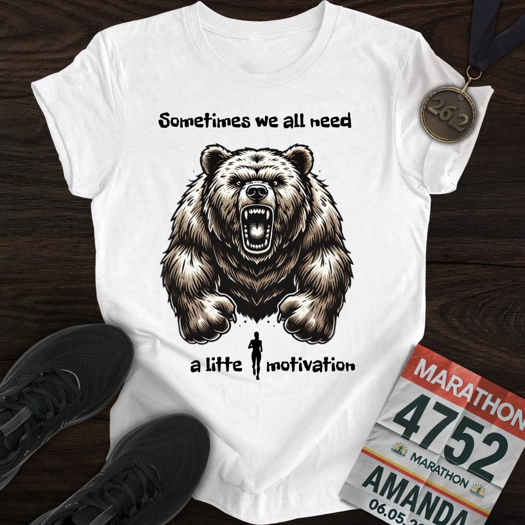 Printify T-Shirt White / S Bear Motivation T-Shirt