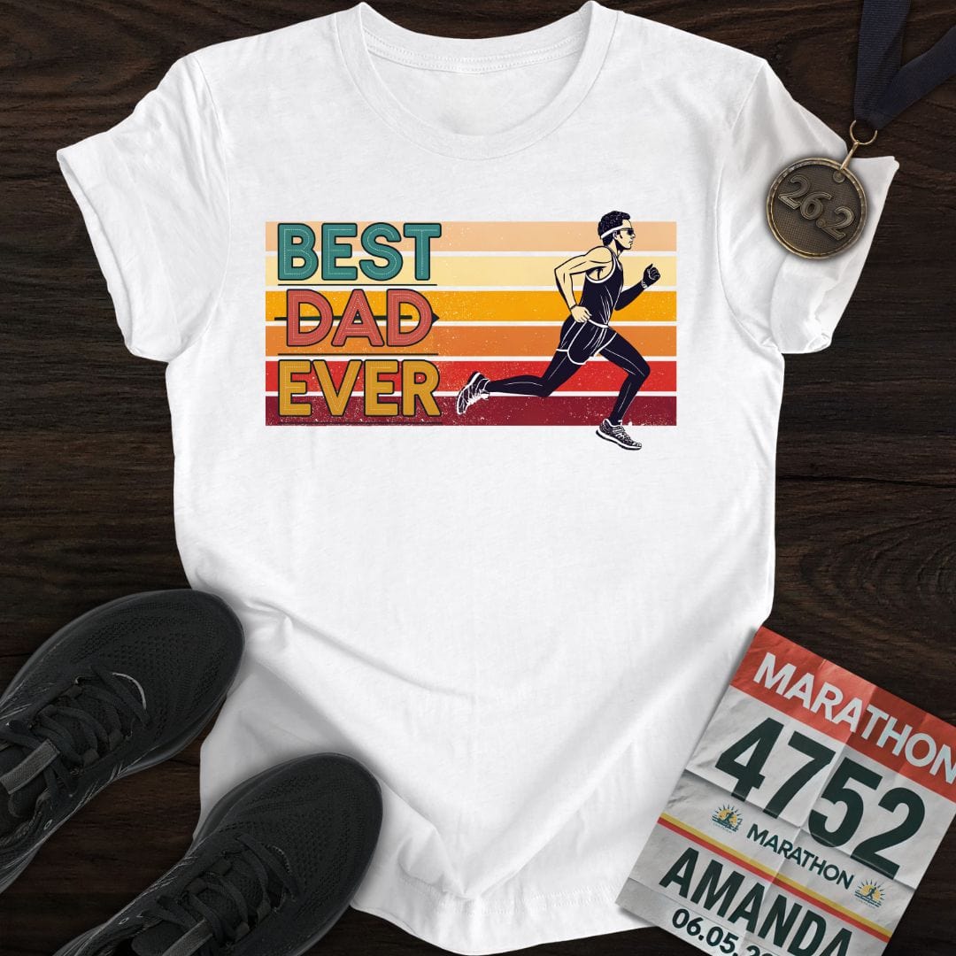 Printify T-Shirt White / S Best Runner Dad Ever T-shirt