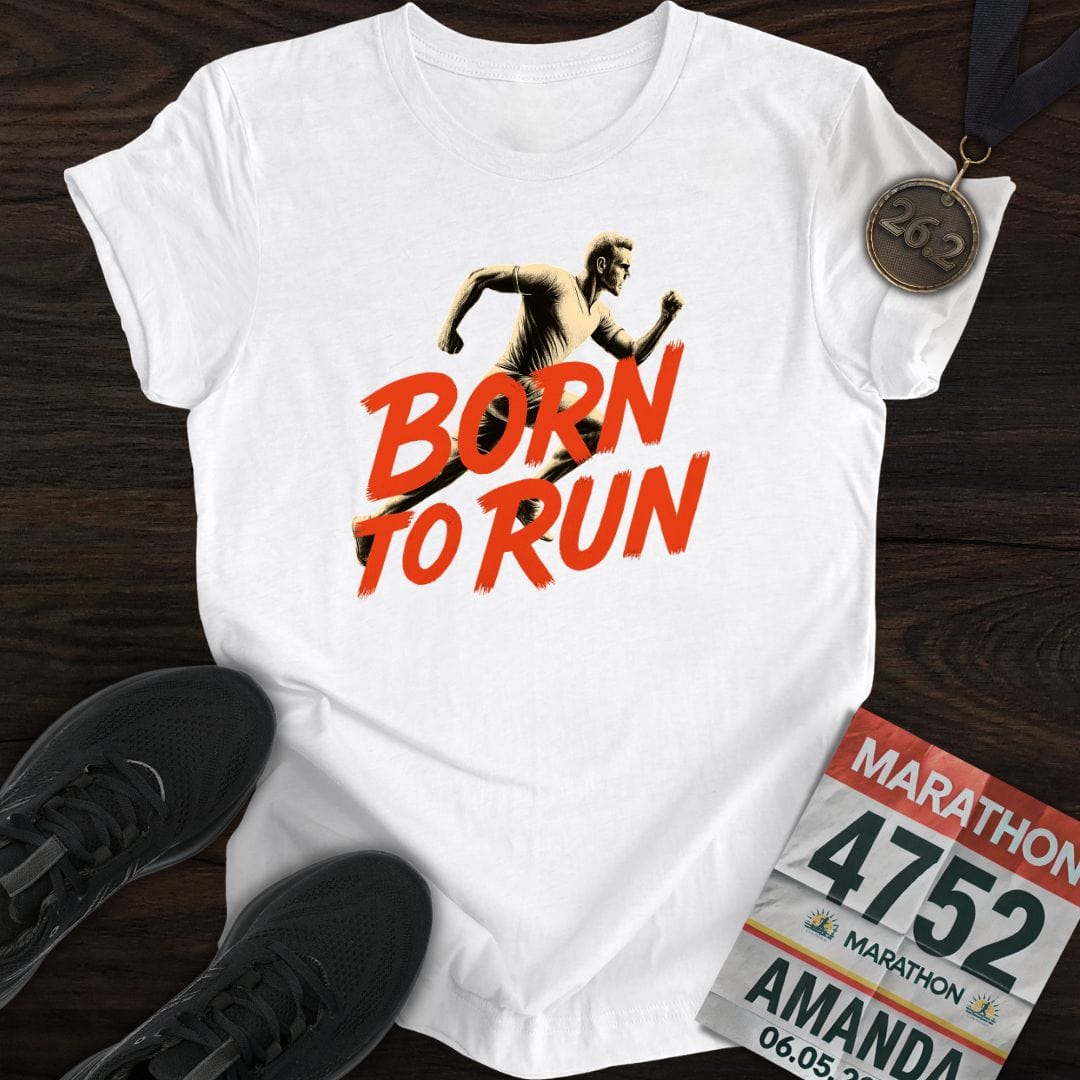 Printify T-Shirt White / S Born To Run T-Shirt