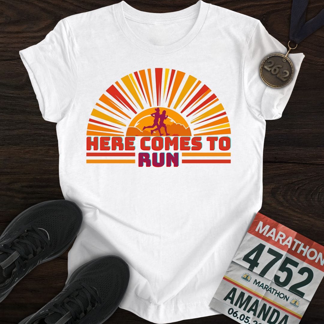 Printify T-Shirt White / S Comes To Run T-shirt