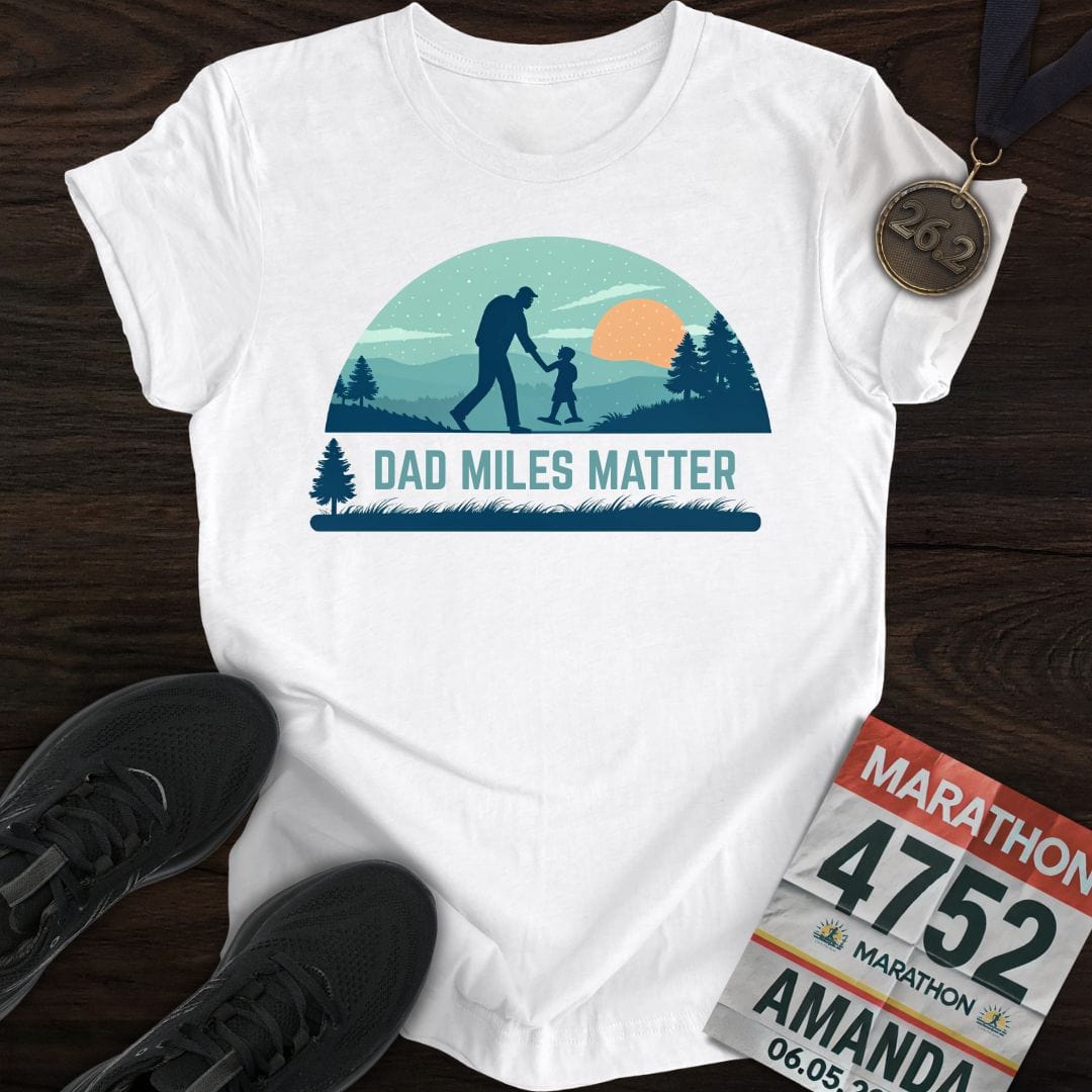 Printify T-Shirt White / S Dad Miles Matter T-shirt