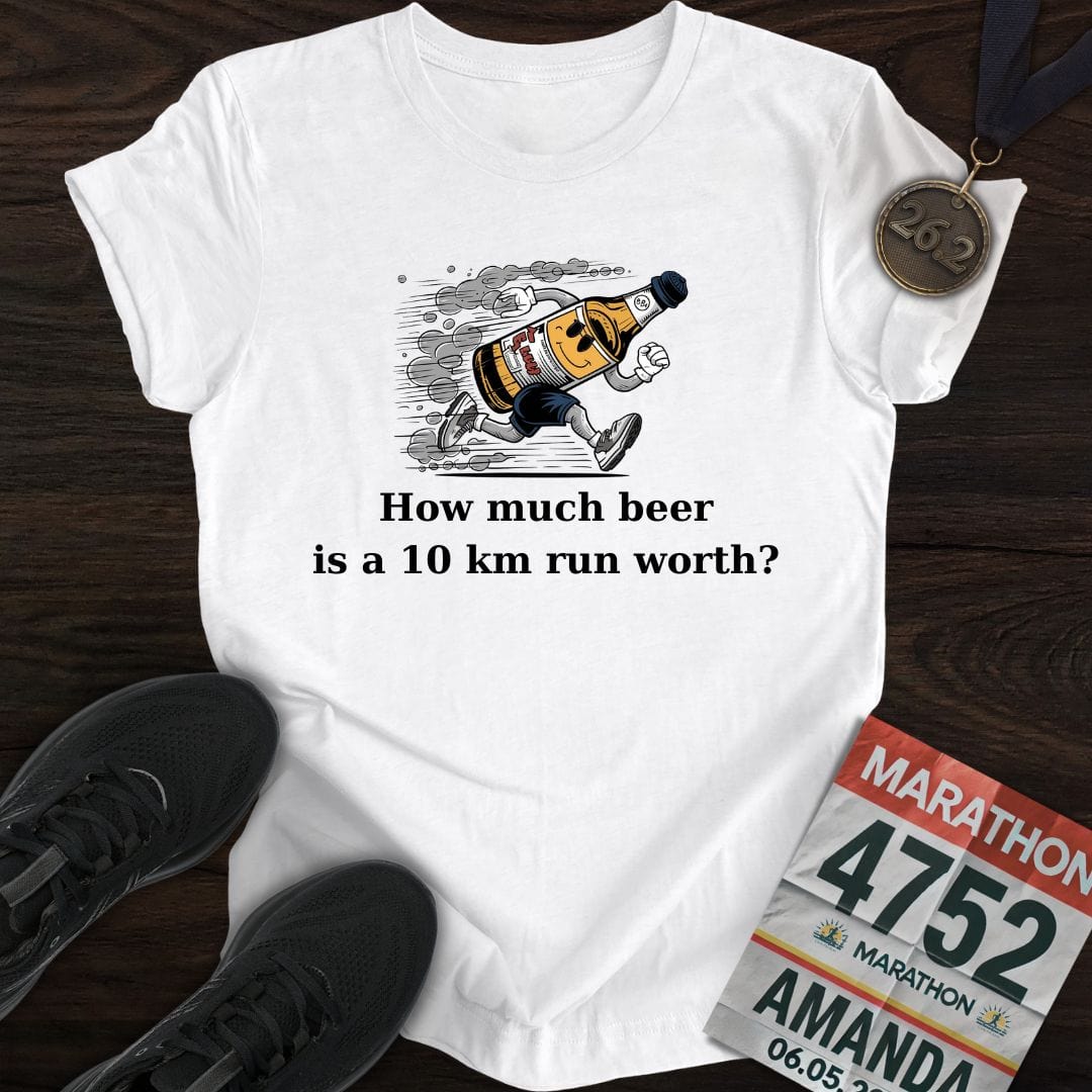 Printify T-Shirt White / S Drink Beer Run 10KM T-Shirt