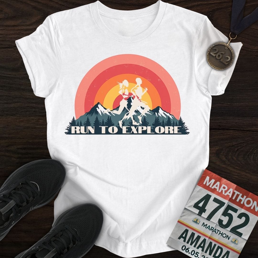 Printify T-Shirt White / S Explore Runner T-shirt