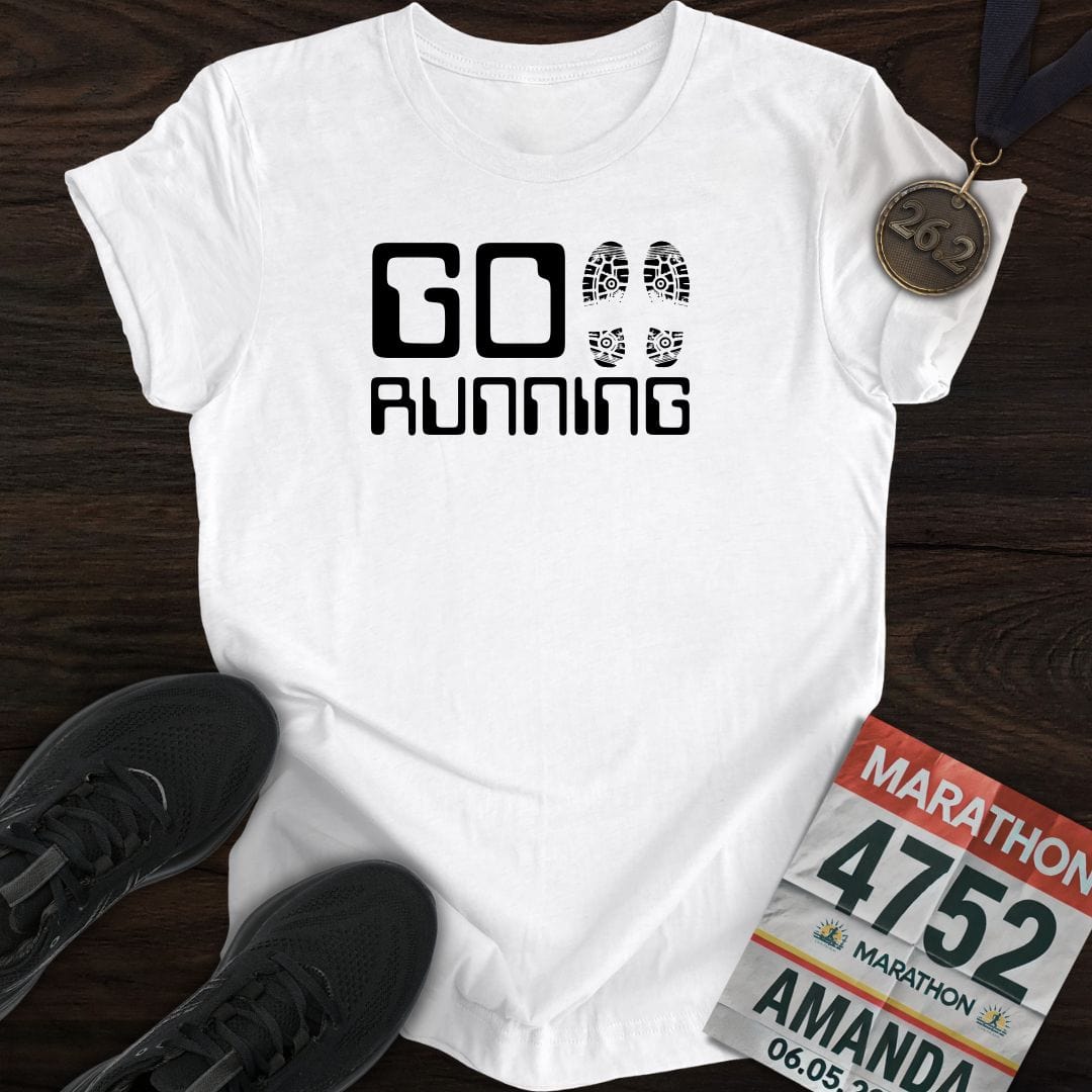 Printify T-Shirt White / S Go Running T-shirt