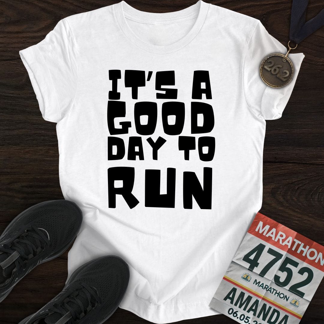 Printify T-Shirt White / S Good Day To Run T-shirt