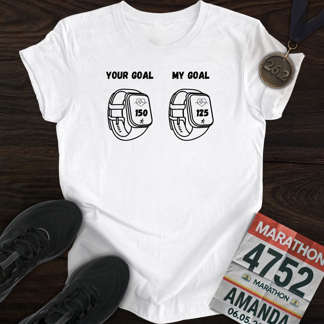 Printify T-Shirt White / S Heart Rate Goals -2- T-shirt