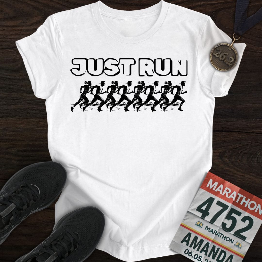 Printify T-Shirt White / S Just Run And Run T-shirt