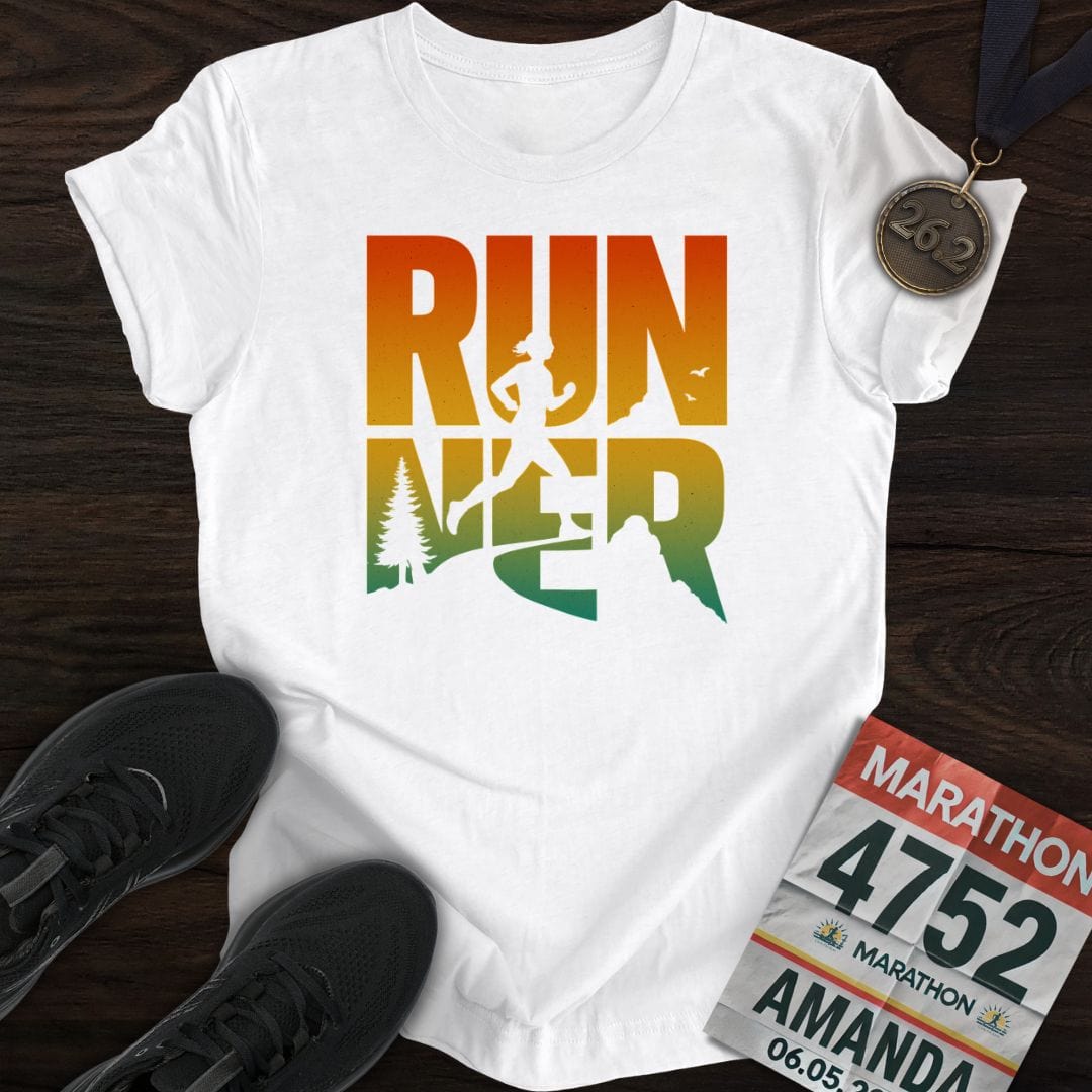 Printify T-Shirt White / S Just Run And Run T-shirt