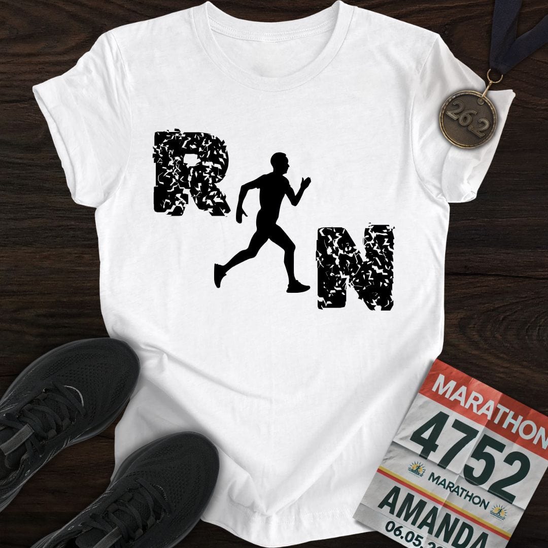 Printify T-Shirt White / S Just Run, Man T-Shirt