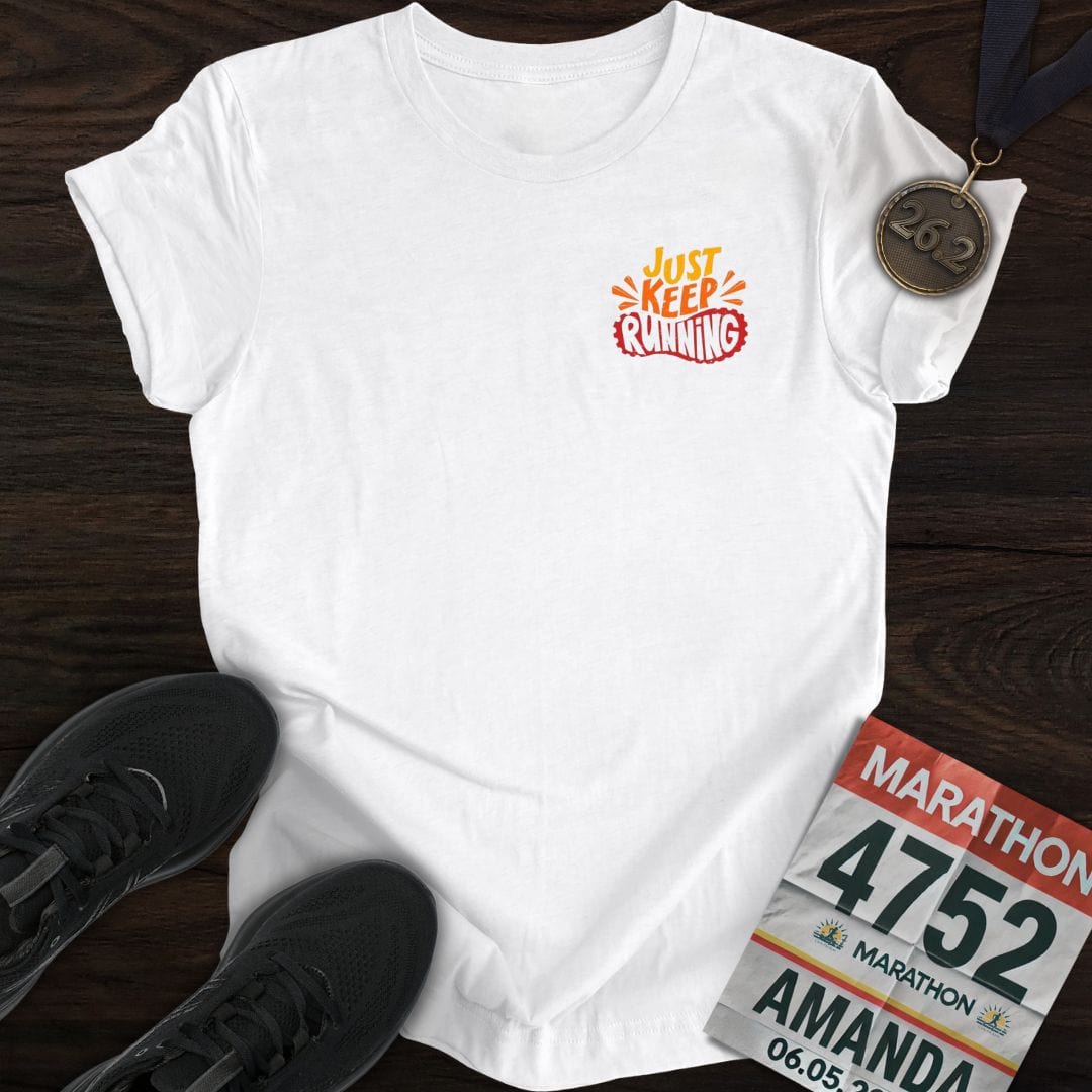 Printify T-Shirt White / S Keep Running Shoes T-shirt
