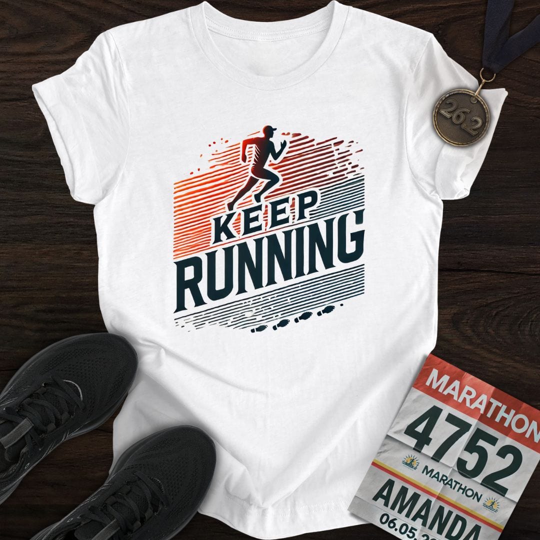 Printify T-Shirt White / S Keep Running T-Shirt