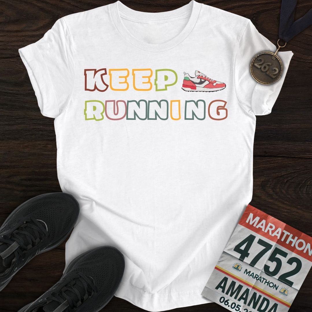 Printify T-Shirt White / S Keep Running T-Shirt