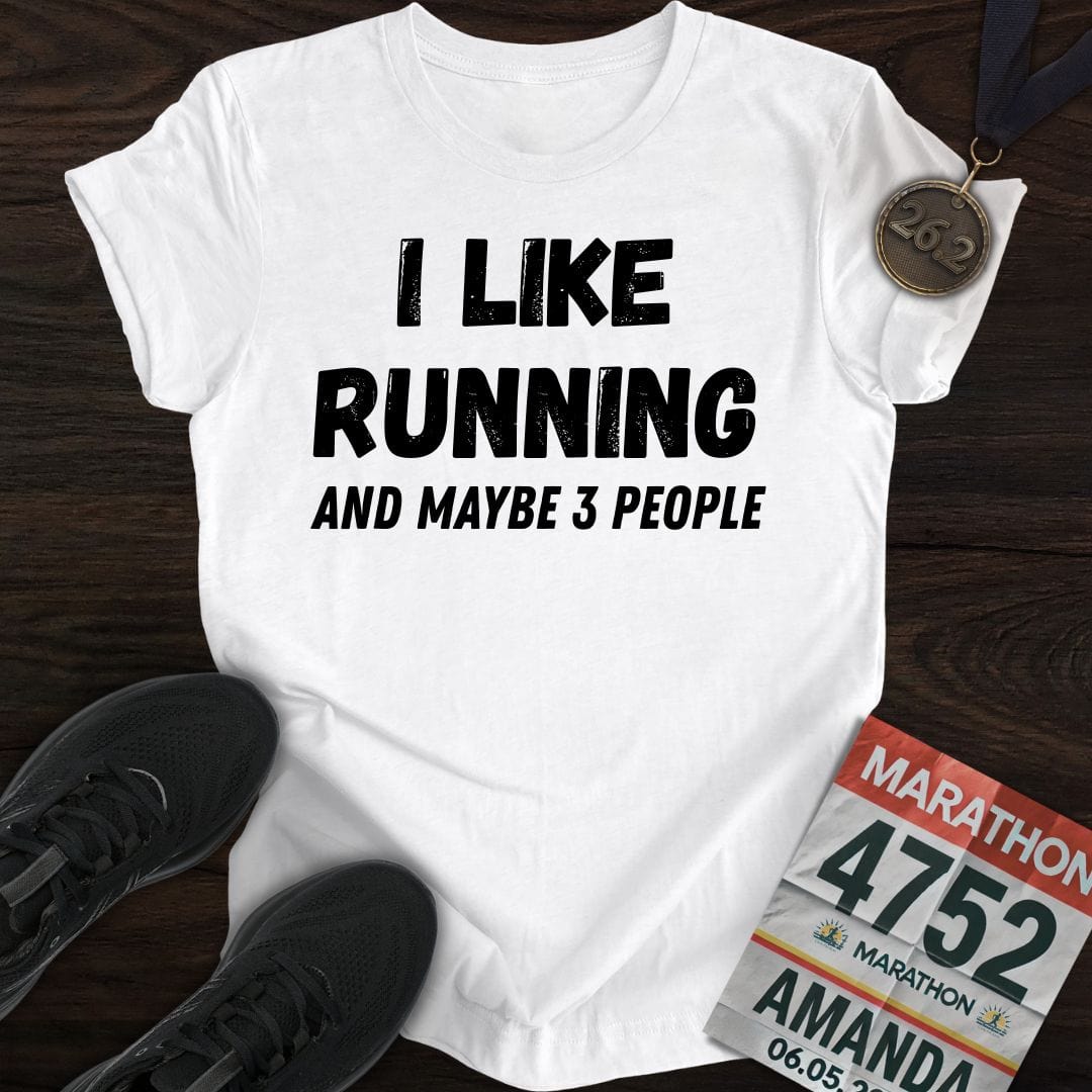 Printify T-Shirt White / S Like Running & 3 People T-shirt