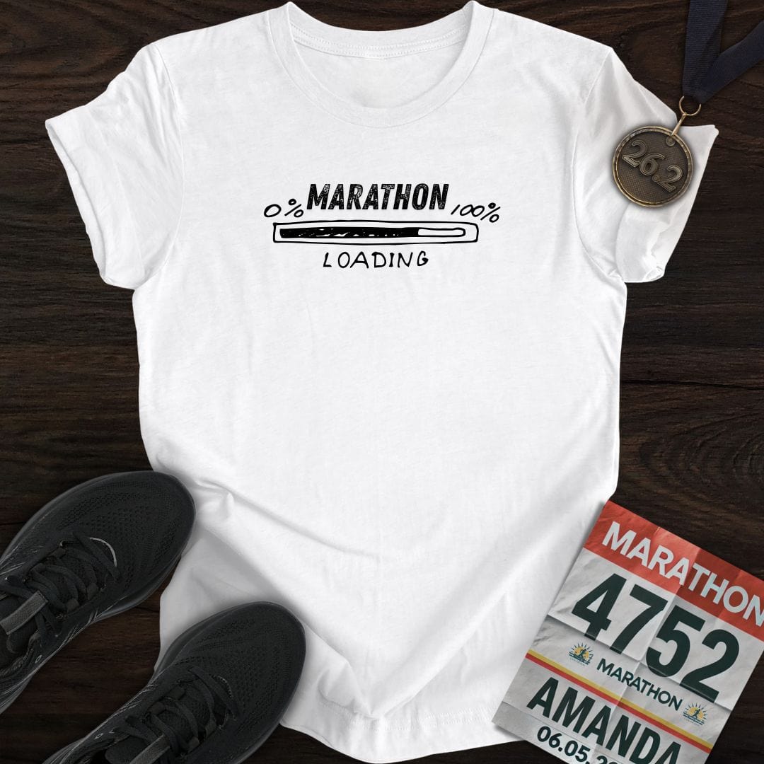 Printify T-Shirt White / S Marathon Loading T-Shirt