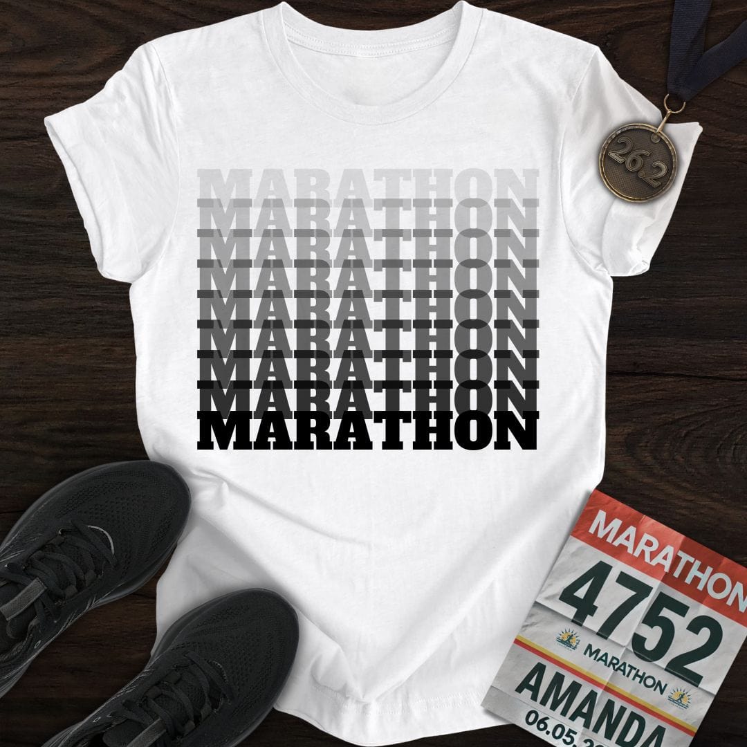 Printify T-Shirt White / S Marathon T-Shirt