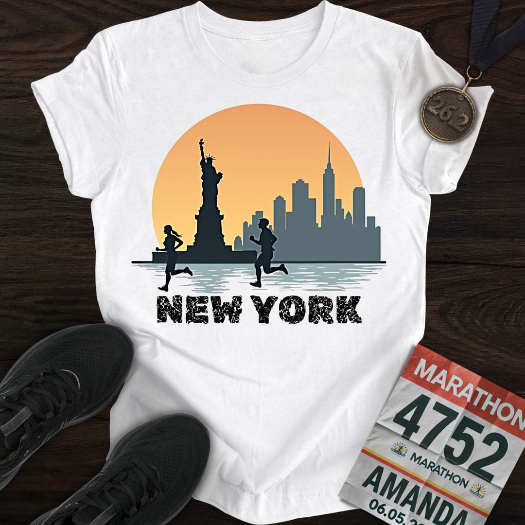 Printify T-Shirt White / S New York Runner T-shirt