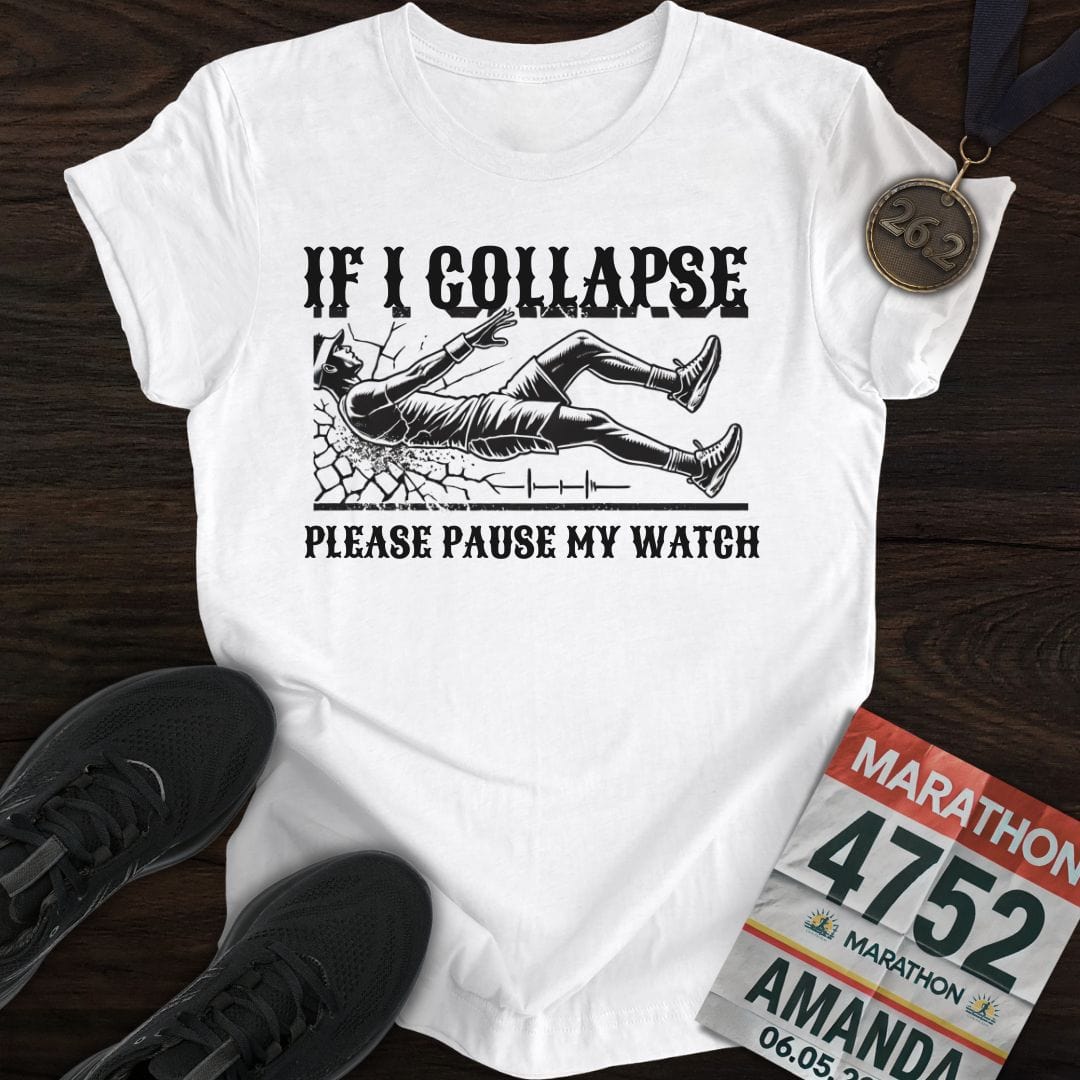 Printify T-Shirt White / S Please Pause My Watch T-Shirt