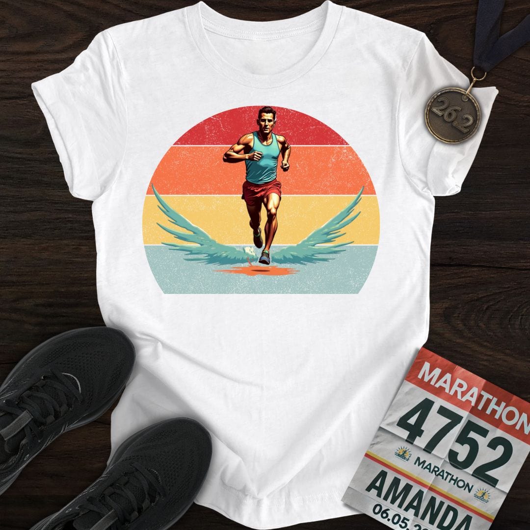 Printify T-Shirt White / S Power Man Runner T-shirt