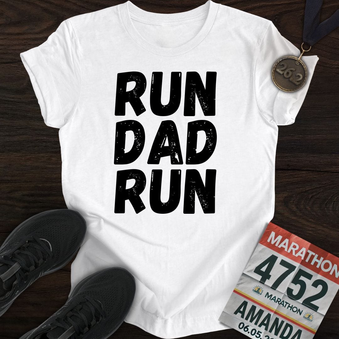 Printify T-Shirt White / S Run Dad Run -2- T-shirt