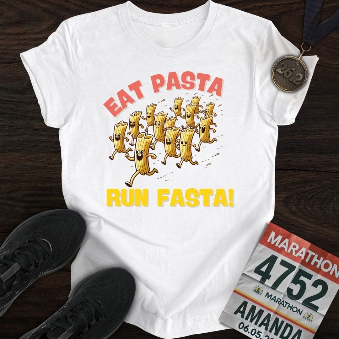 Printify T-Shirt White / S Run Fasta T-Shirt