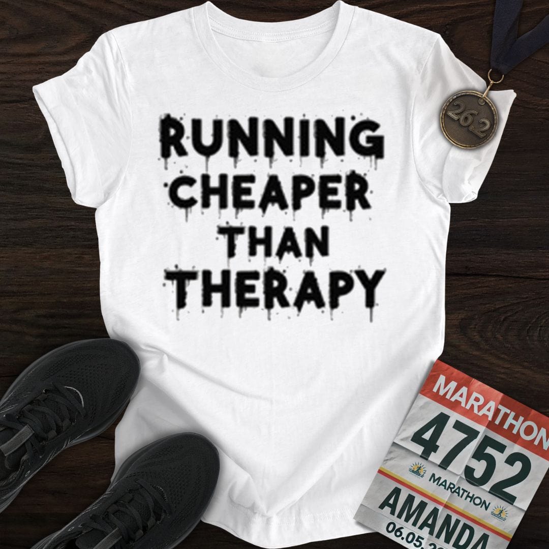 Printify T-Shirt White / S Run Or Go Therapy T-shirt
