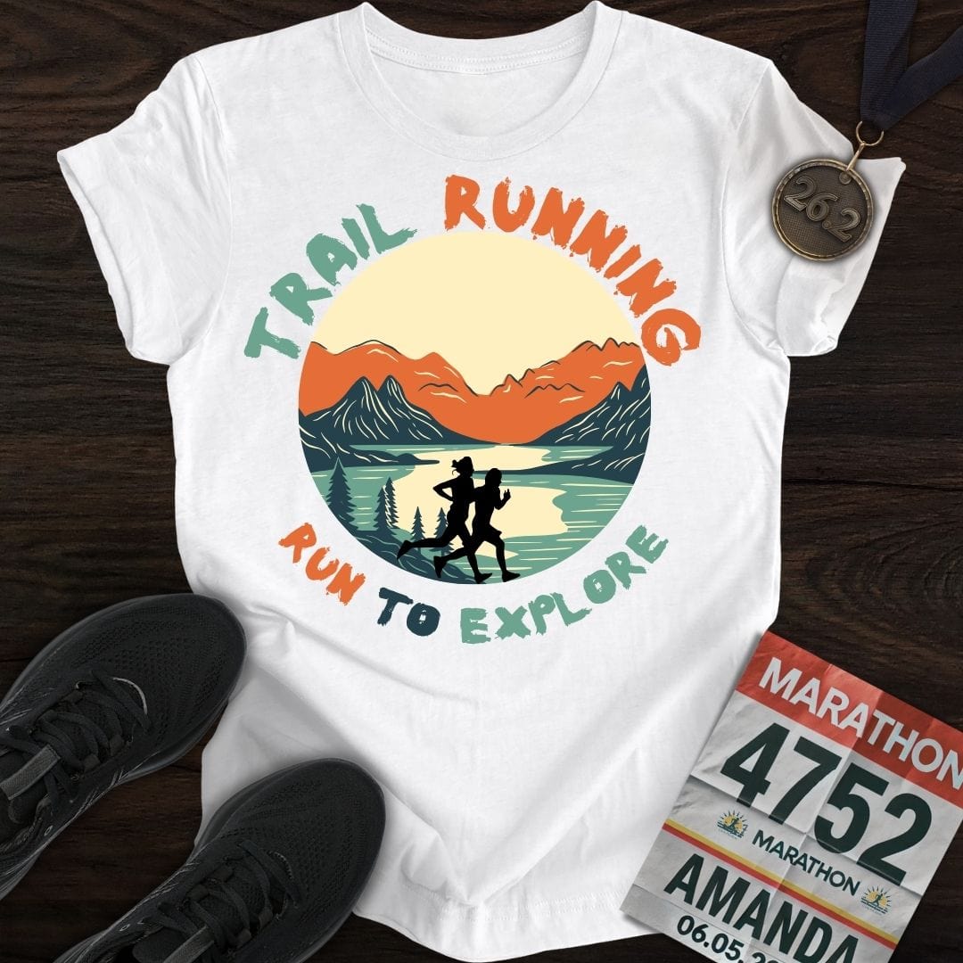 Printify T-Shirt White / S Run To Explore T-shirt