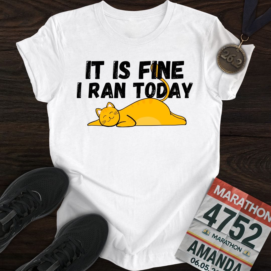 Printify T-Shirt White / S Run Today - Like A Cat T-shirt