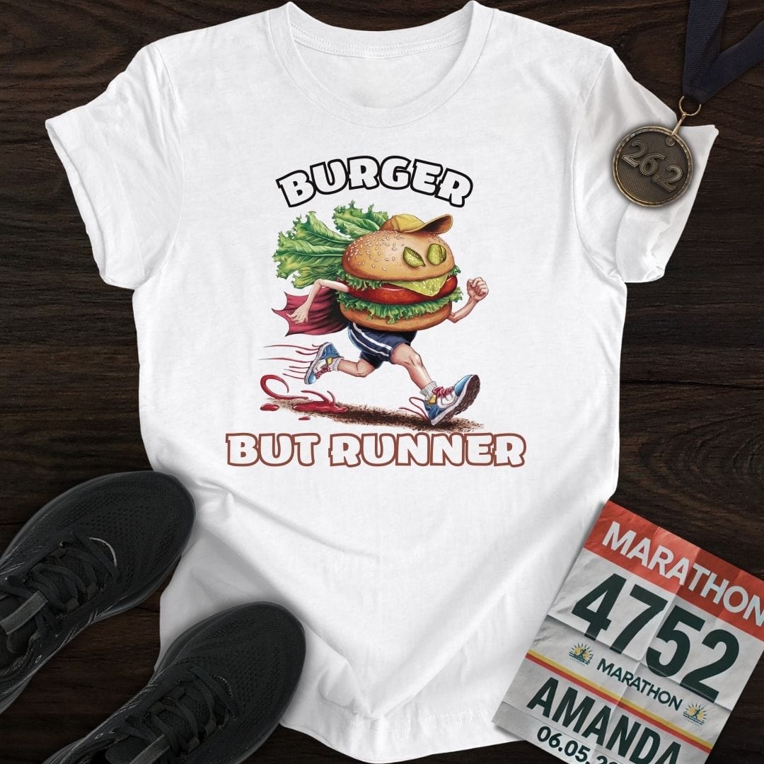 Printify T-Shirt White / S Runner Burger T-Shirt