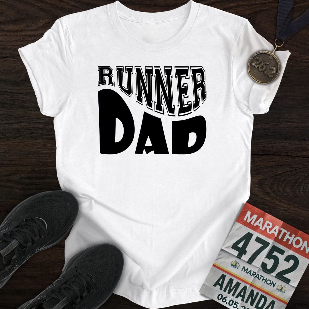 Printify T-Shirt White / S Runner Dad T-shirt