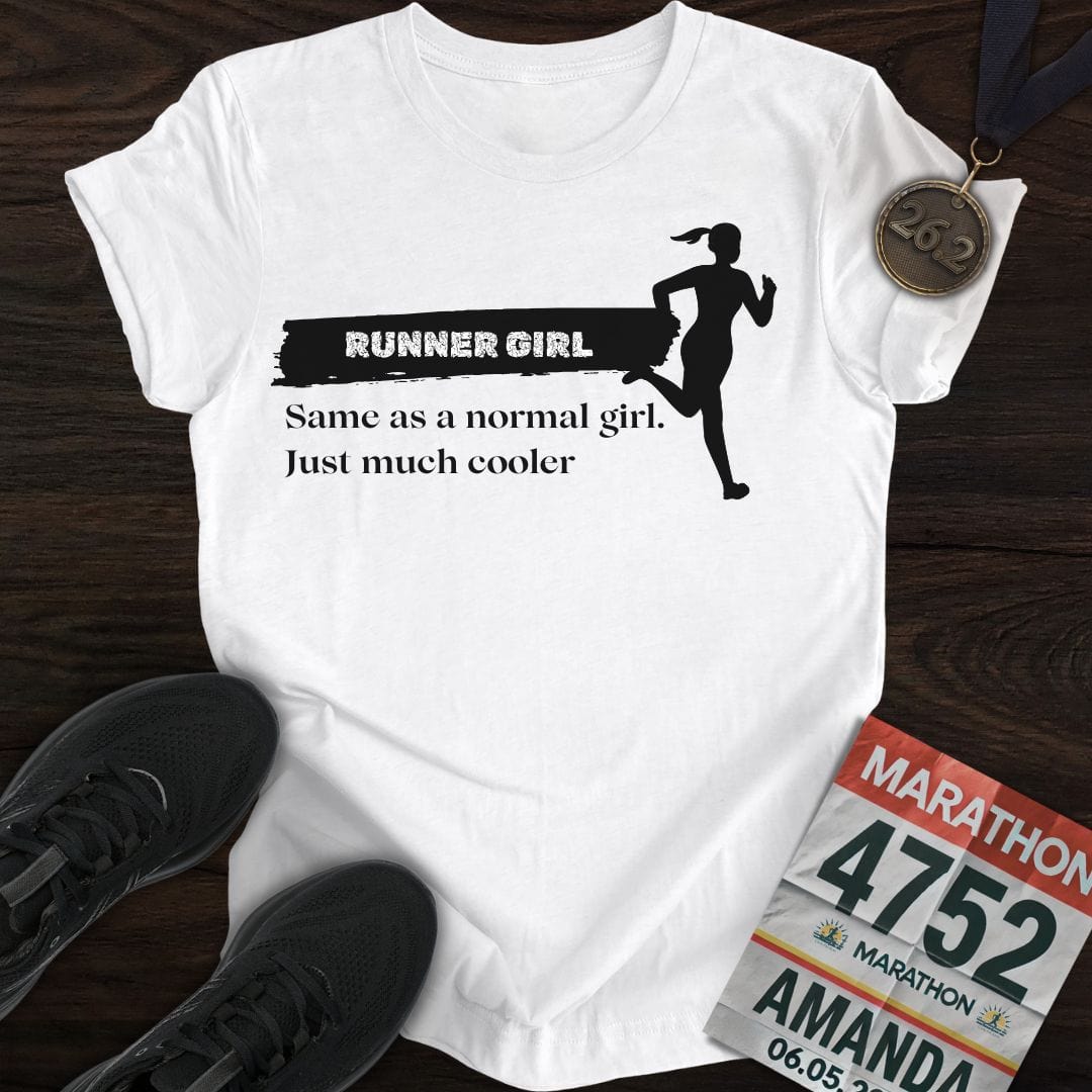 Printify T-Shirt White / S Runner Girl T-Shirt