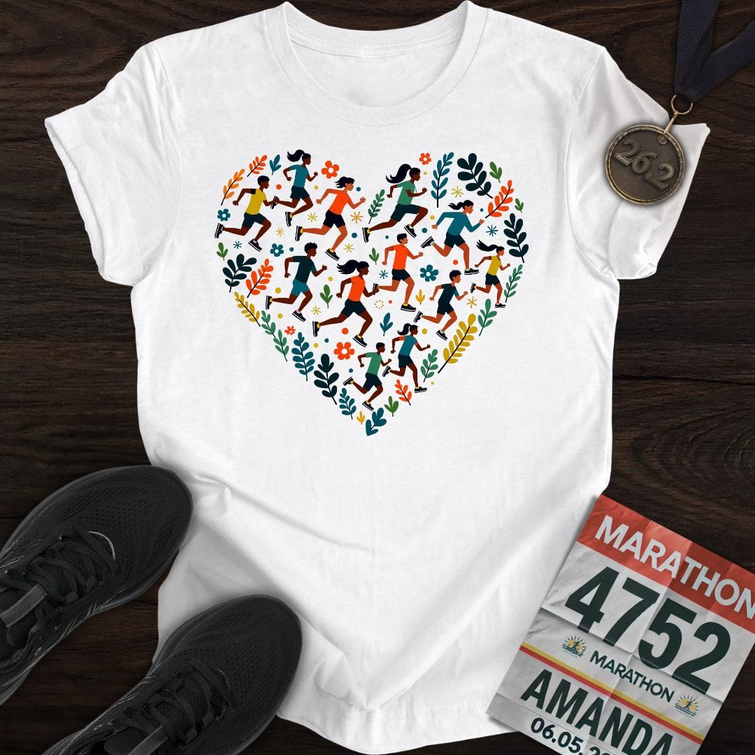 Printify T-Shirt White / S Runner Love T-shirt