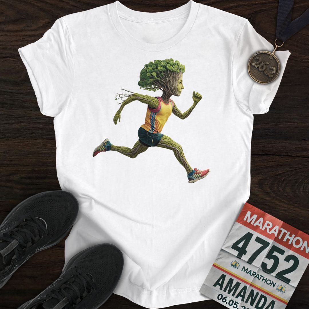 Printify T-Shirt White / S Runner Tree T-Shirt