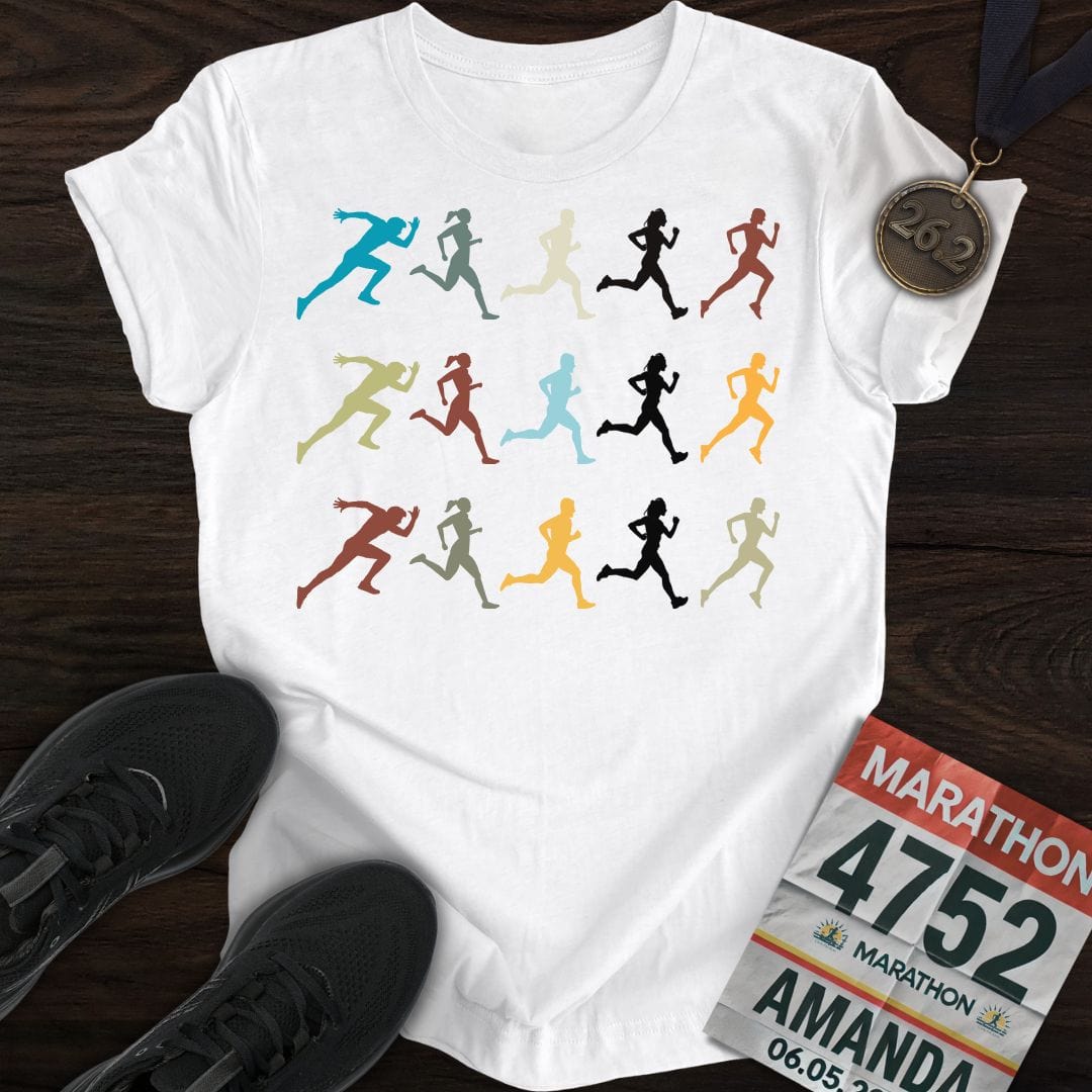 Printify T-Shirt White / S Runners T-Shirt