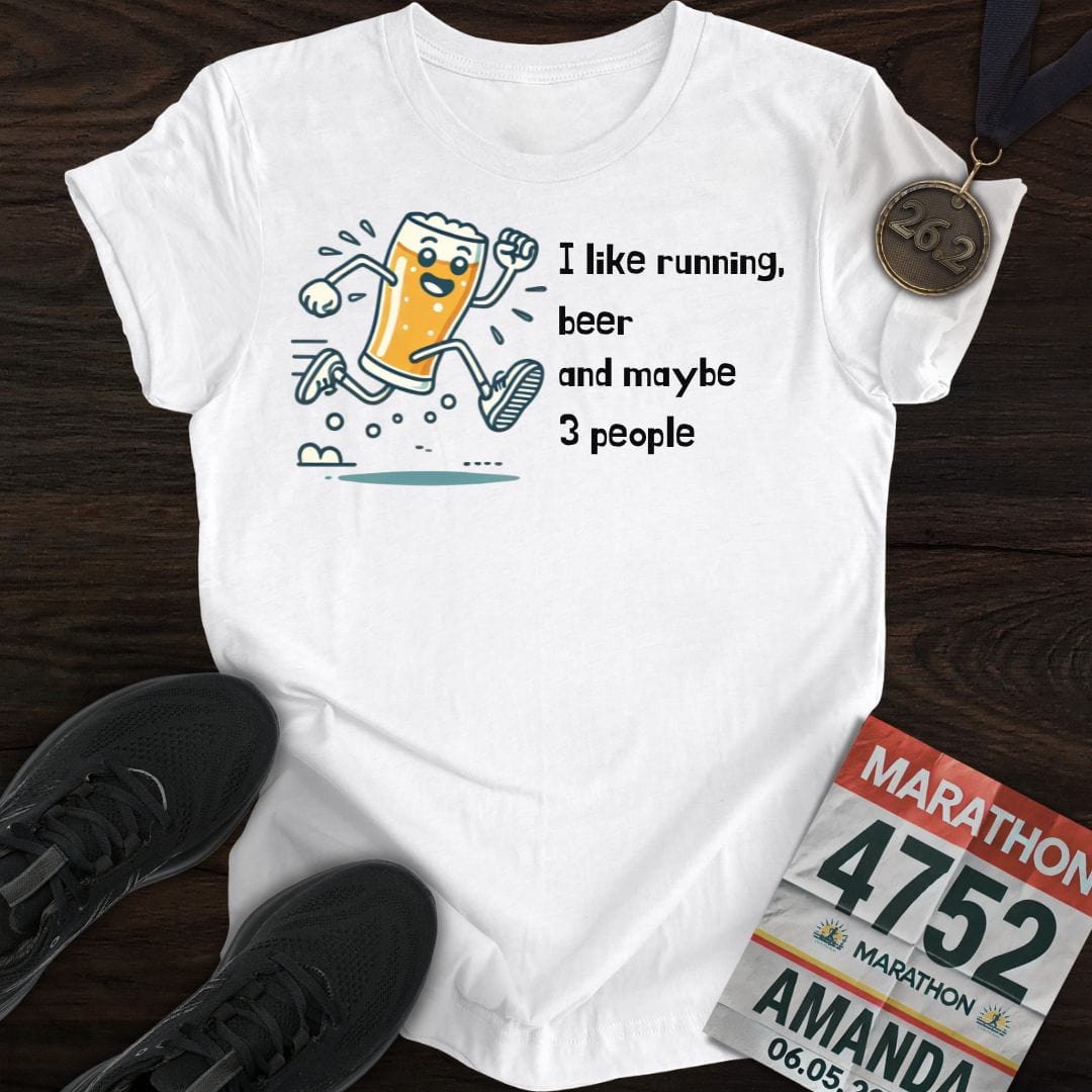 Printify T-Shirt White / S Running & 3 People T-Shirt