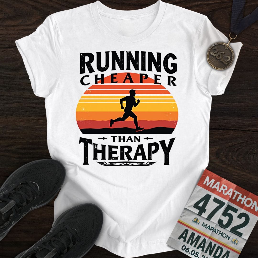 Printify T-Shirt White / S Running Because Cheaper T-shirt