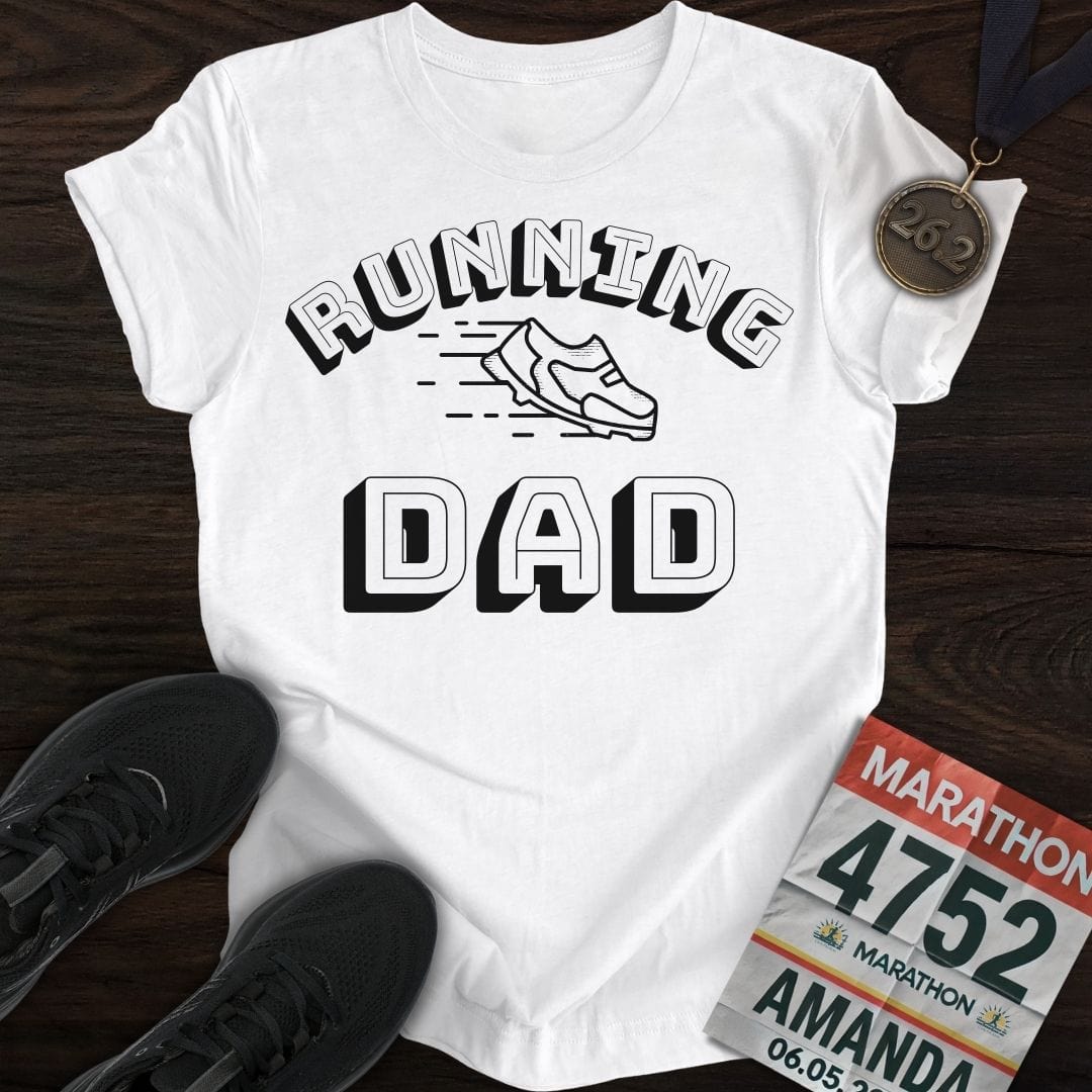 Printify T-Shirt White / S Running Dad T-Shirt