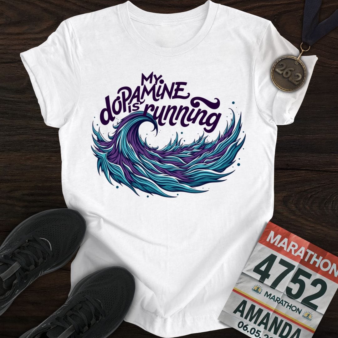 Printify T-Shirt White / S Running Dopamine T-shirt
