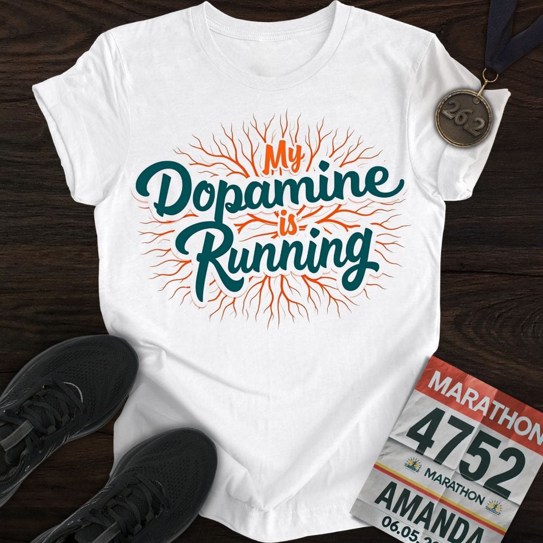 Printify T-Shirt White / S Running Dopamine T-shirt