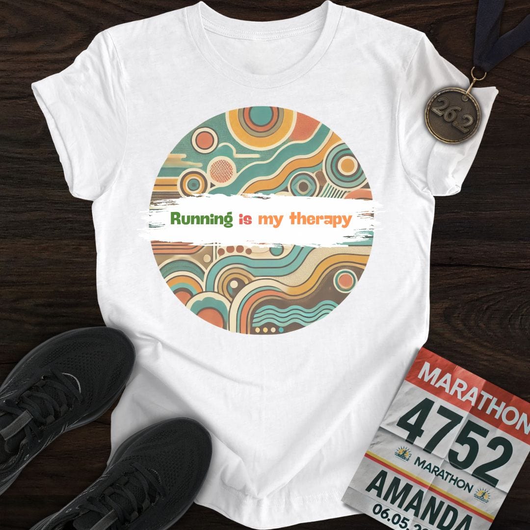 Printify T-Shirt White / S Running is My Therapy T-Shirt