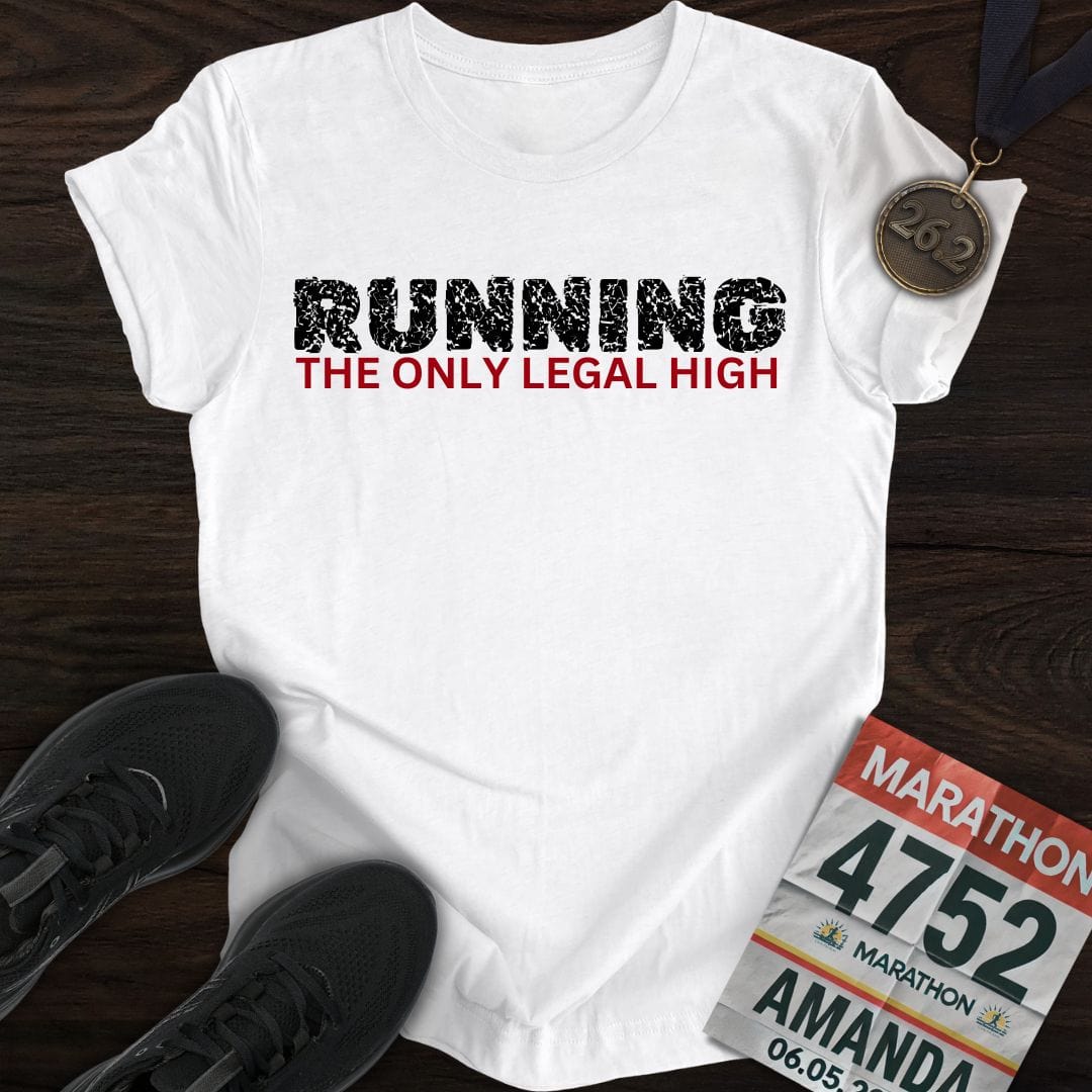 Printify T-Shirt White / S Running: The Only Legal High T-shirt
