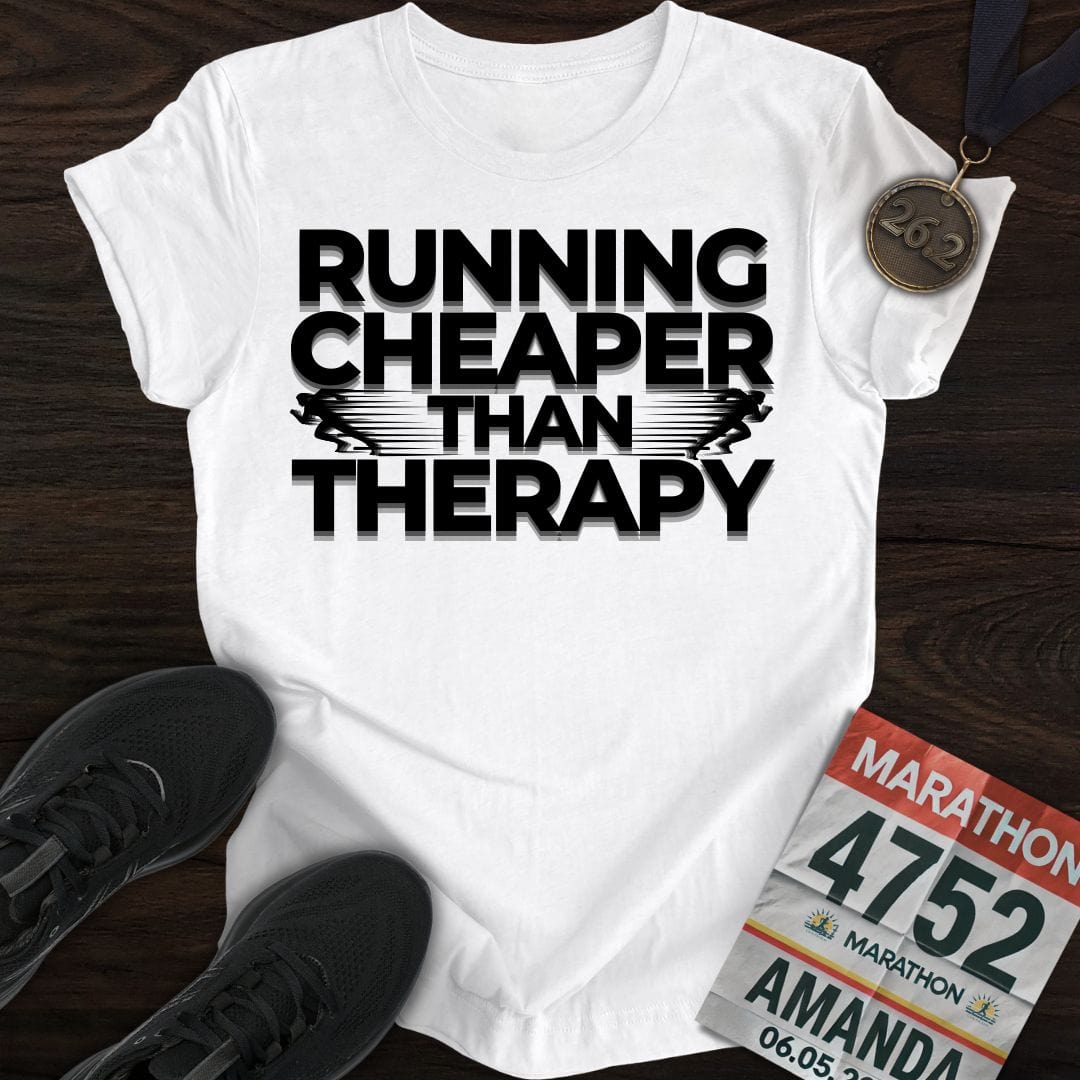 Printify T-Shirt White / S Running Therapy T-shirt