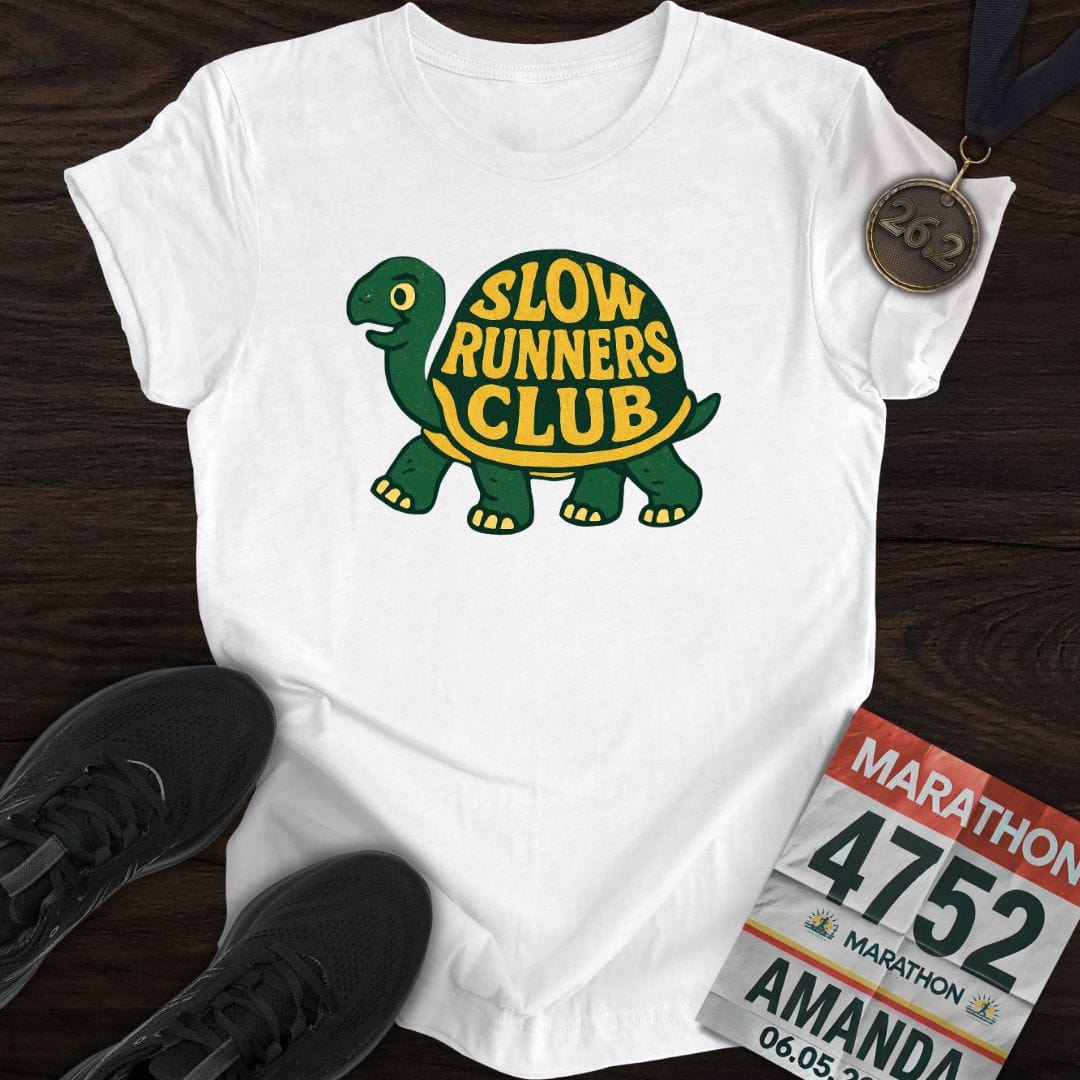 Printify T-Shirt White / S Slow Runners Club T-Shirt