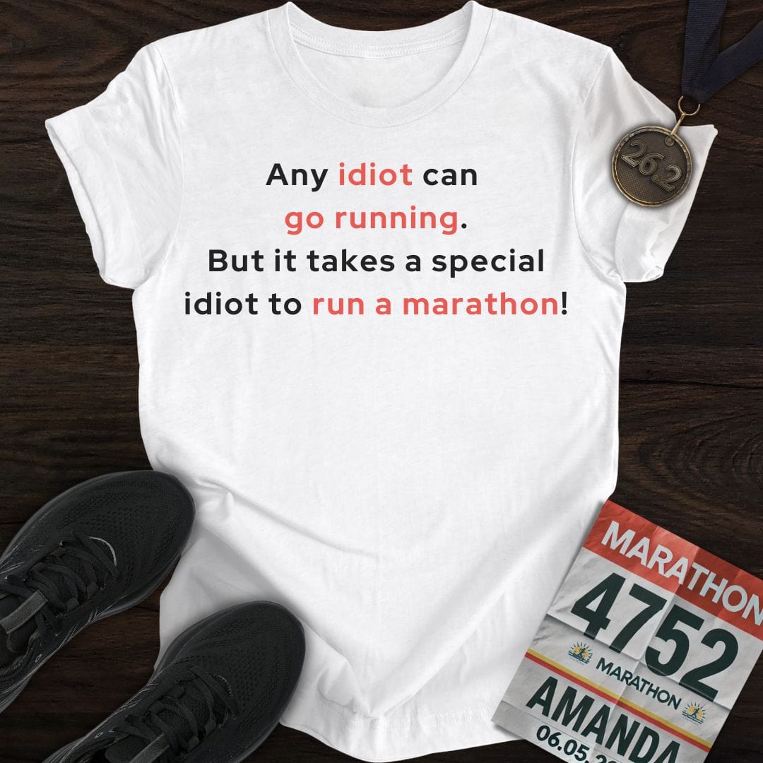 Printify T-Shirt White / S Special Idiot Runner T-Shirt