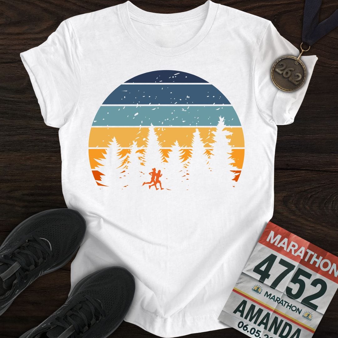 Printify T-Shirt White / S Sunset Runners T-shirt