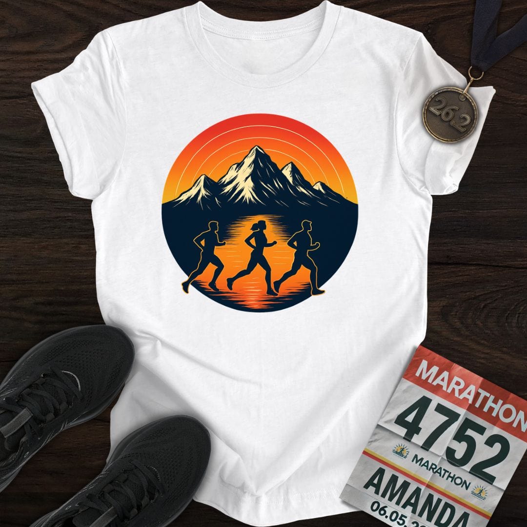 Printify T-Shirt White / S Sunset Strides T-Shirt