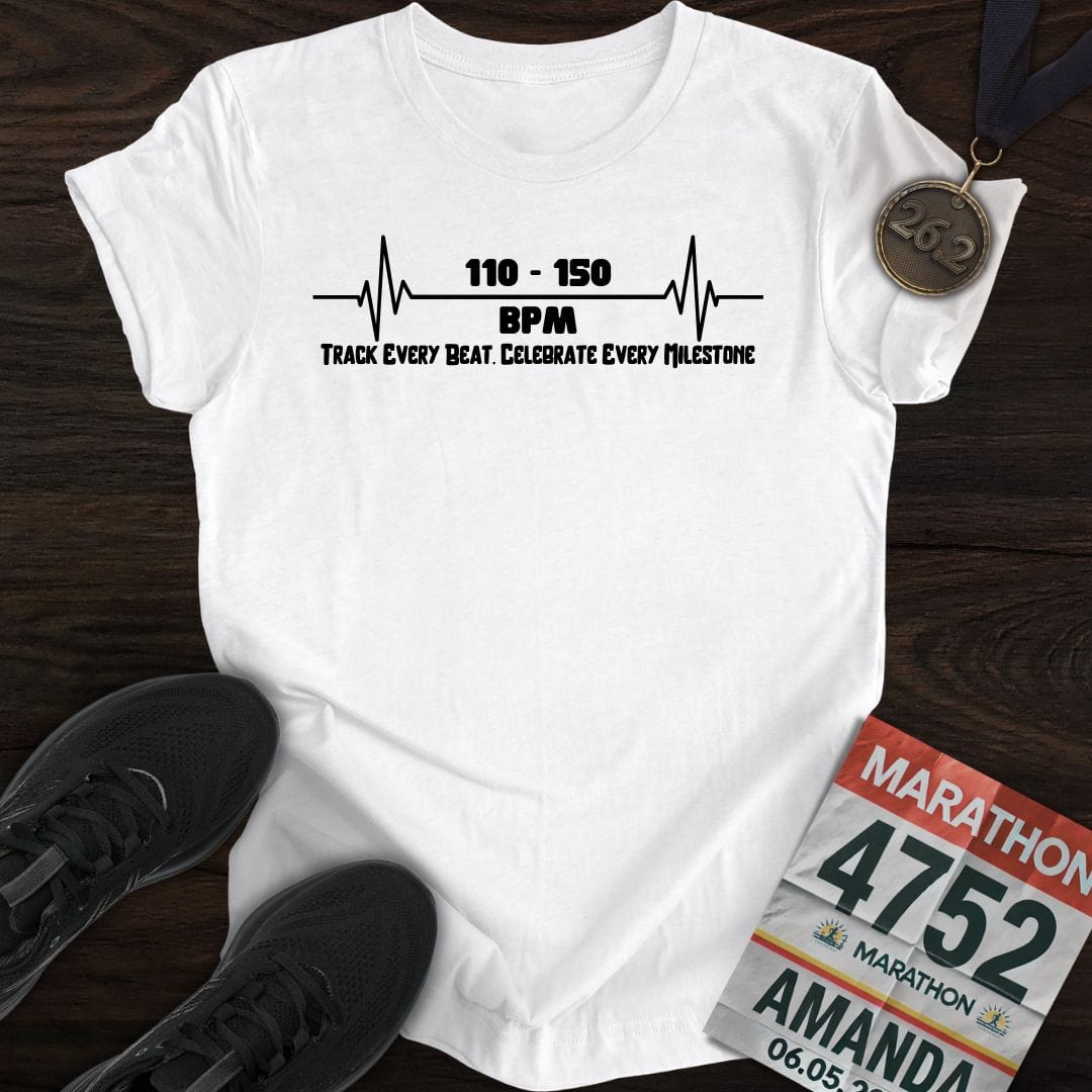 Printify T-Shirt White / S Track Every Beat. Celebrate Every Milestone T-shirt