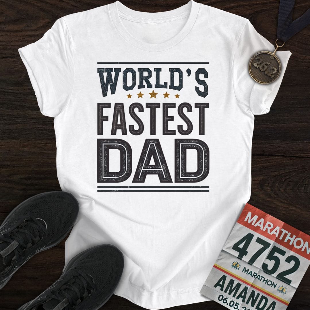 Printify T-Shirt White / S World's Fastest Dad T-shirt