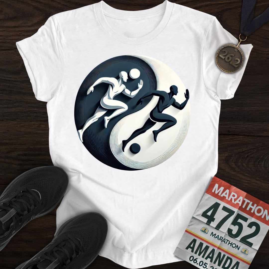 Printify T-Shirt White / S Yin Yang Runner T-shirt